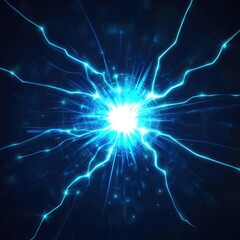 Abstract blue energy burst with radiant light effects, creating a vibrant and dynamic visual display.