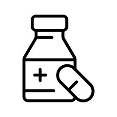 Medicine bottle icon vector design with editable stroke