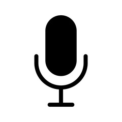 Microphone, linear style icon. Represents a microphone for recording or speaking. Editable stroke width.