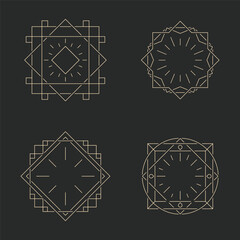 Fototapeta premium Art deco vintage frame line collection. Decorative border ornament minimalist.