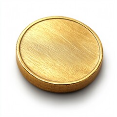 Close-Up of Gold Coin Isolated on White Background