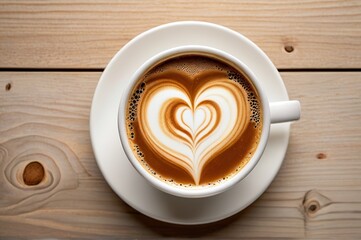 Obraz premium there is a cup of coffee with a heart in it