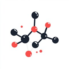 Fototapeta premium Colorful molecular structure illustration on a clean white background.