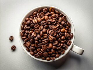 Obraz premium Abstract coffee bean still life: minimalist composition, artistic focus on form and shadow.