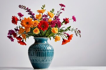 there is a vase with a bunch of flowers in it