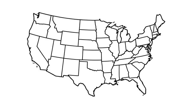 Outline Map of the United States: A Simple Geographic Representation of States and Borders