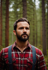 Portrait eines kanadischen Holzf&auml;llers