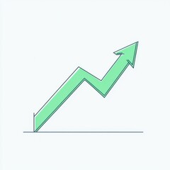 Stylized green upward trend graph vector illustrating growth and success.