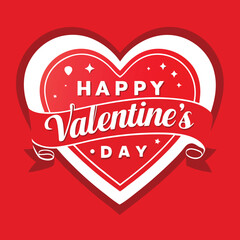 Happy Valentine's Day greeting card: Colorful Hearts and Happy Valentine's Day! Text Design line art icon sign silhouette vector illustration 