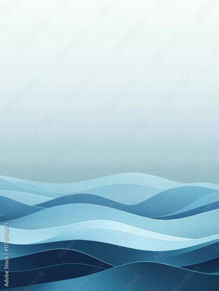 Leinwandbilder intricate abstract patterns of ocean waves in varying shades of blue and green captured in serene ha