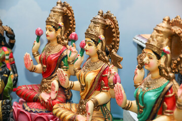 Hindu goddess Lakshmi dolls in Dasara dolls golu festival	
