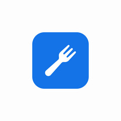 Fork restaurant dining food icon vector sign