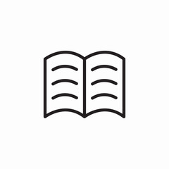 Open book reading education icon vector sign