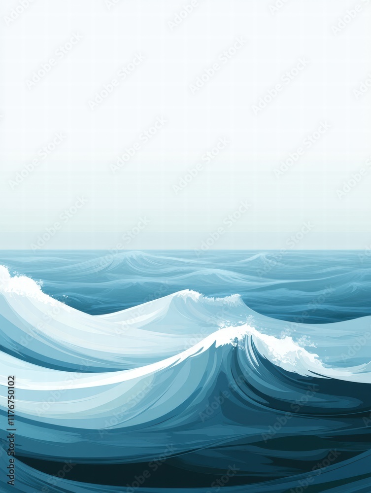 Leinwandbilder beautiful abstract ocean wave patterns creating a tranquil atmosphere with shades of blue and white.