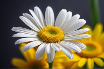 Fototapeta premium there is a close up of a white flower with yellow centers