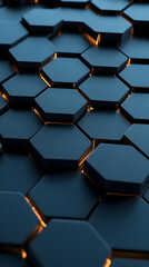 Dark Hexagon 3D Abstract Background