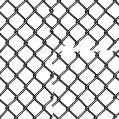 Fototapeta premium Close-up of a black chain-link fence, highlighting the intricate patterns of interwoven metal.