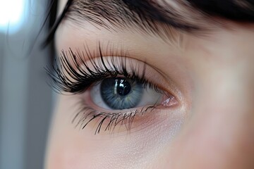 Obraz premium False eyelashes in beautiful eyes