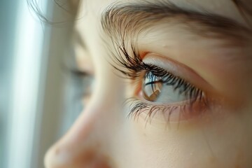 Obraz premium False eyelashes in beautiful eyes