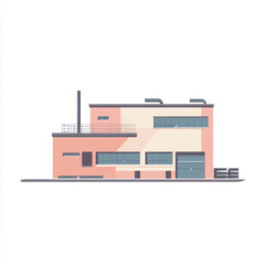 side view of a minimalist factory