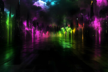 Obraz premium Neon Cityscape Illustration