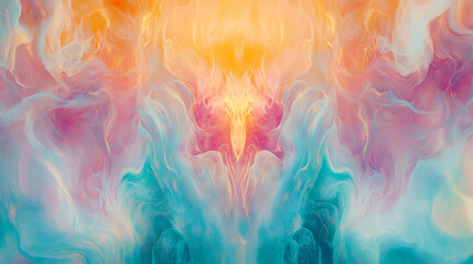 Obraz premium Dreamy Abstract: A Colorful, Fluid Art Background with Vibrant Flowing Patterns