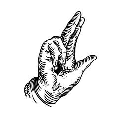 Medieval Engraving Hand