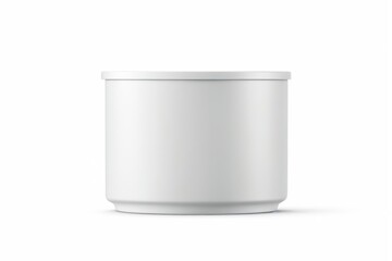 a close up of a white container with a lid on a white background