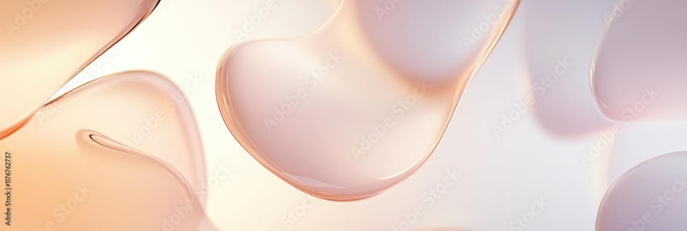 Aufkleber organic shapes create an abstract visual with glowing water droplet forms in a semi transparent desi