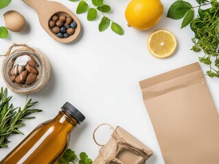 Eco-friendly packaging program promoting sustainable practices kitchen environment educational content home viewpoint green concept