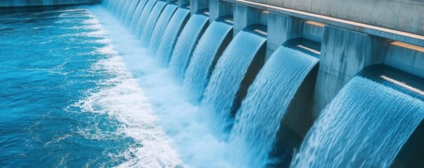 Abstract visualization of water currents powering turbines at peak energy generation