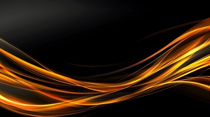 Fototapeta premium Abstract Orange and Black Wavy Design