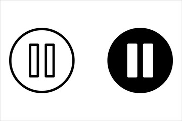 Pause icon set on white background