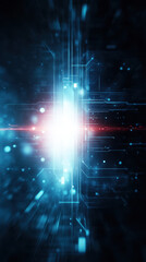 Obraz premium Futuristic digital light burst with glowing lines and particles