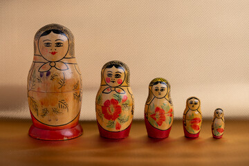 Matrioska family, wood material