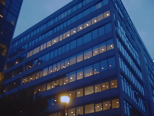 Obraz premium Night Office Building Illustration