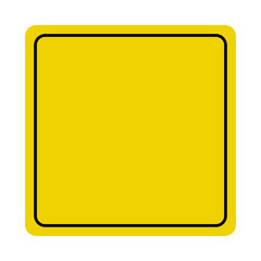 Yellow Blank Warning Sign Icon Vector, attention information. Traffic sign shapes template 
