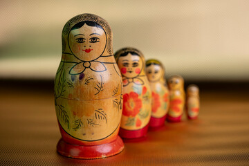 Matrioska family, wood material