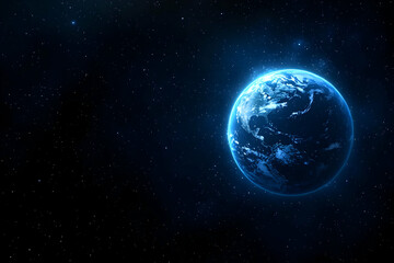 Obraz premium Earth from Space, Glowing Planet Illustration