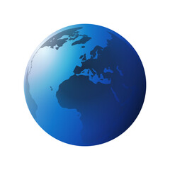 Blue Earth Globe Design Layout - Global Business, Technology, Globalisation Concept, Multi Purpose Vector Clip-Art Template - Isolated on White Background