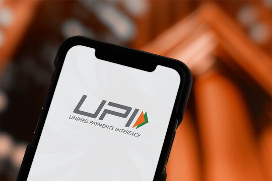 Guilherand-Granges, France - January 06, 2025. Unified Payments Interface (UPI) is an instant payment system in India enabling seamless money transfers and digital transactions.