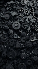 Dark Gear Abstract 3D Background