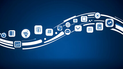 Abstract Blue Tech Background Illustration