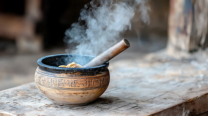 Creating aromatic blends herbal cooking techniques traditional kitchen photography rustic setting close-up culinary art