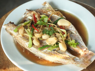 steamed fish with soy sauce