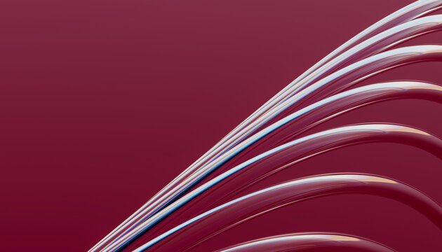 3d rendering of transparent stripes against colored background