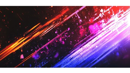 Abstract Glowing Lines Red Blue and Pink on Black Background