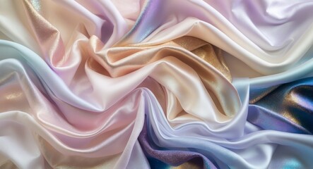 Obraz premium Elegant Multicolored Fabric Layers with Cosmic Gold Highlights and Deep Tones