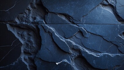 Beautiful abstract grunge decorative dark navy blue stone wall texture with rough indigo blue marble background