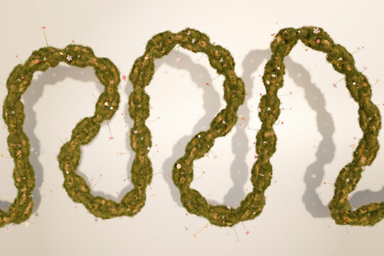 Rusted chain over colored background